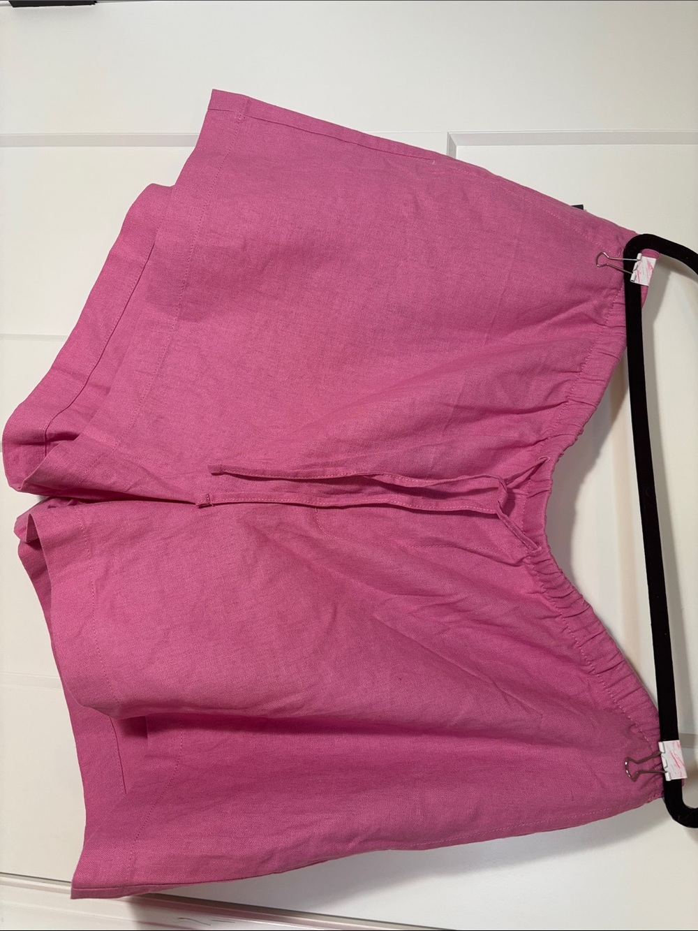 GAP Bright Pink Linen-Blend Elastic-Waist Shorts
